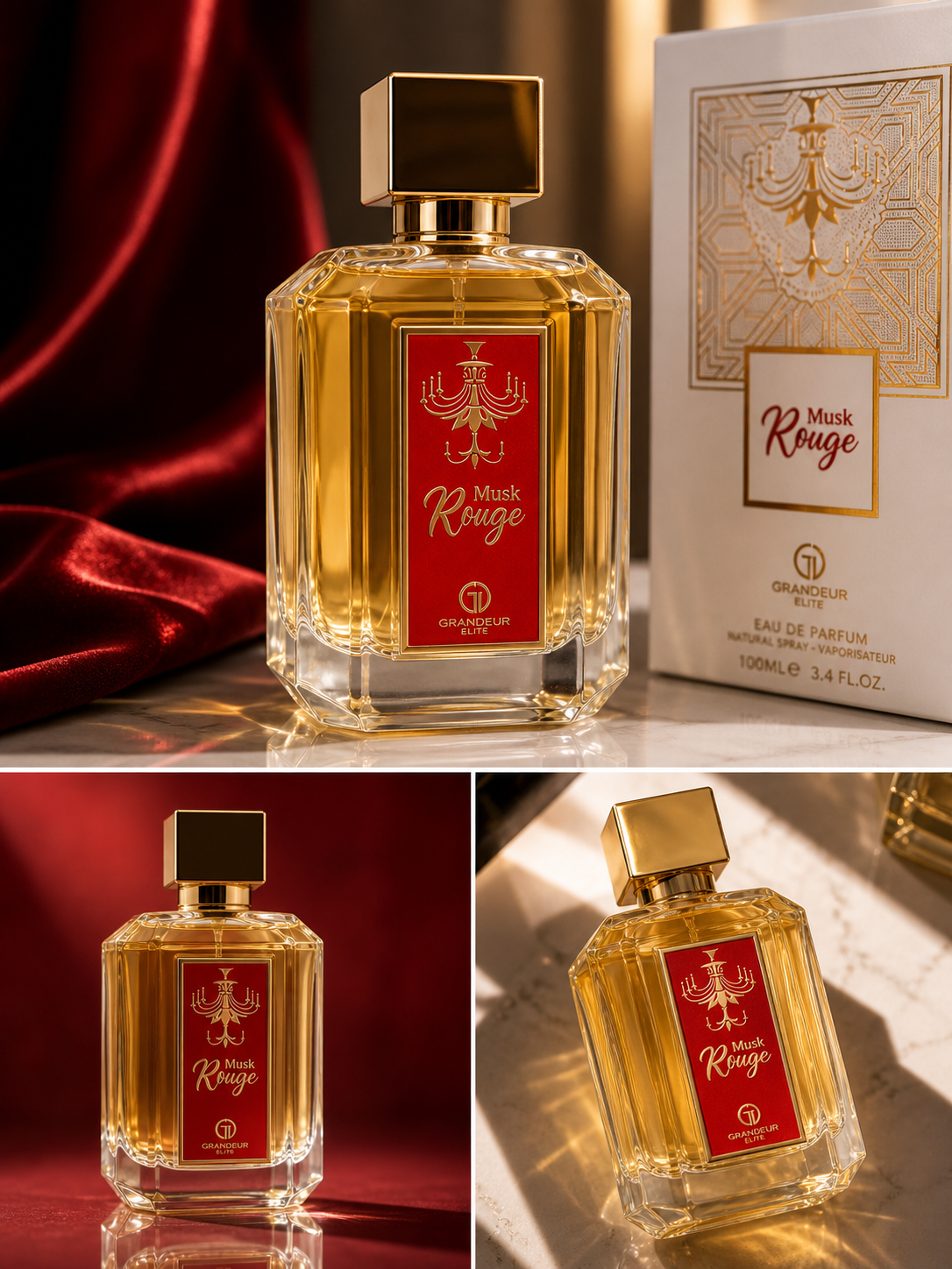 Musk Rouge Eau de Parfum – Perfume Unisex Tipo Baccarat Rouge 540 | Dulce, Elegante y Duradero